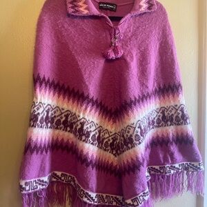 Purple Poncho Sweater